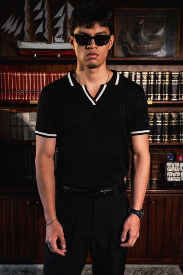 POLO PREMIUM NEGRO DE PUNTO - RESILIENCIA