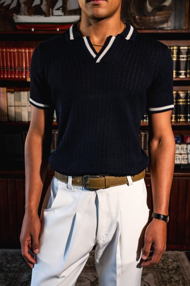 POLO PREMIUM AZUL DE PUNTO - RESILIENCIA