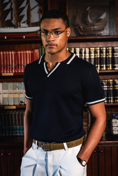 POLO PREMIUM AZUL DE PUNTO - RESILIENCIA