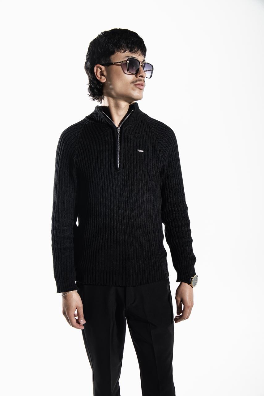 Knit Sweater Black Hombre