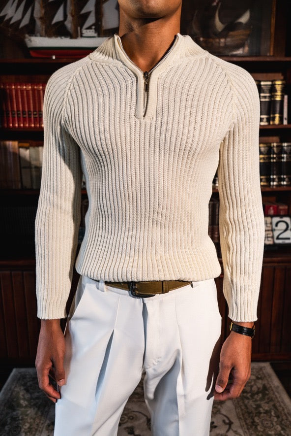 KNIT SWEATER MARFIL - (BASICS)