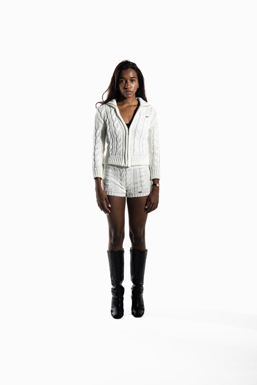 Ivory Knit Set (Chaqueta + Pantaloneta)
